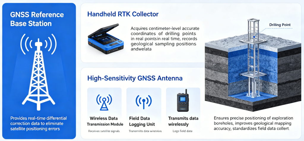 Geological Exploration: Drilling Fixed-Point RTK Collector