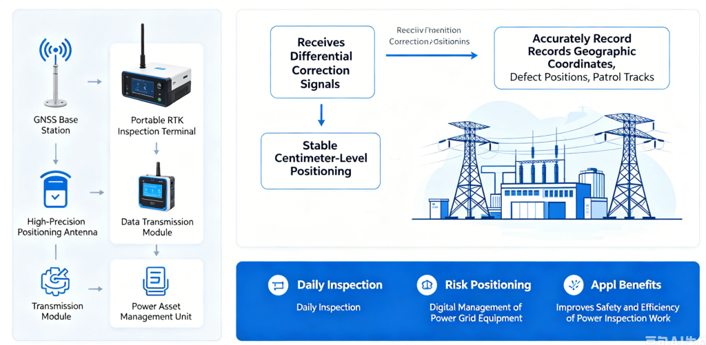 Electric Power Energy: Transmission Tower Inspection RTK Terminal